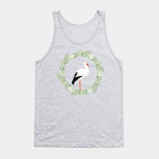 Stork in a Leaf Ring Tank Top